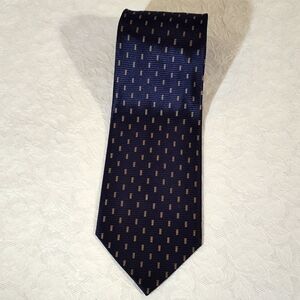 Giorgio Armani Classico Men's Necktie Navy & Gold 100% Silk Handmade in Italy